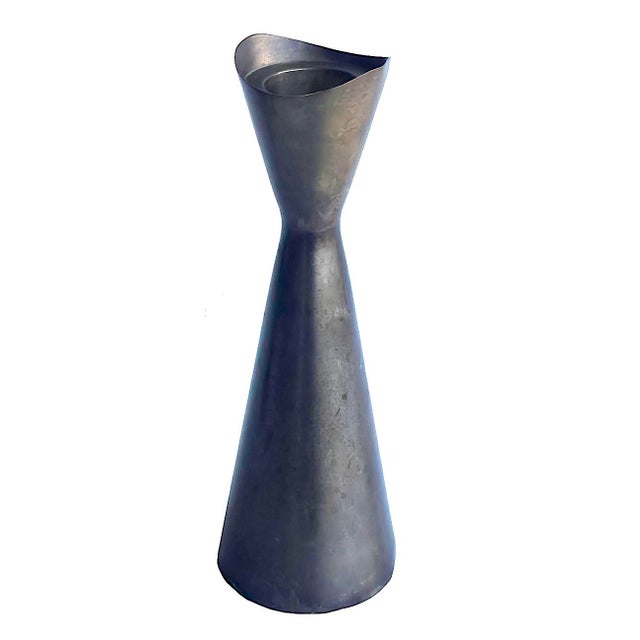 Arne Jacobsen Vintage Bronze Brutalist Tulip Style Candle Holder For Sale - Image 4 of 12