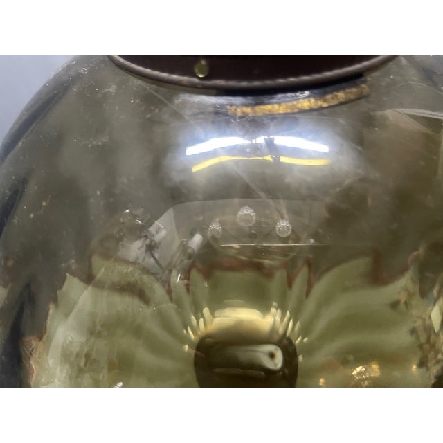 Bronze and Olive Green Murano Glass Pendant Light, 1960s For Sale - Image 10 of 15