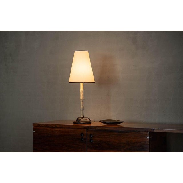 Leather Table Lamp by Jacques Adnet, France, 1950 For Sale - Image 13 of 13
