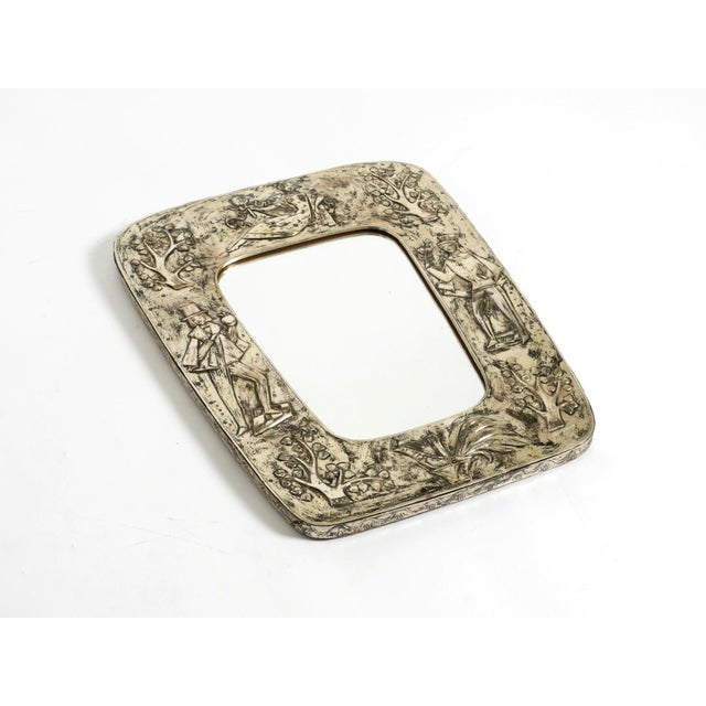 1950s Mid-Century Modern Wall Mirror with Silver-Plated Frame, 1950s For Sale - Image 5 of 18