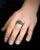 Marquise Emerald and Diamond Cluster Ring, Size 7 For Sale - Image 4 of 4
