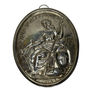 George III London Assurance Britannia Plaque – Hallmarked Sterling Silver, Hennell Family, London, Circa 1801