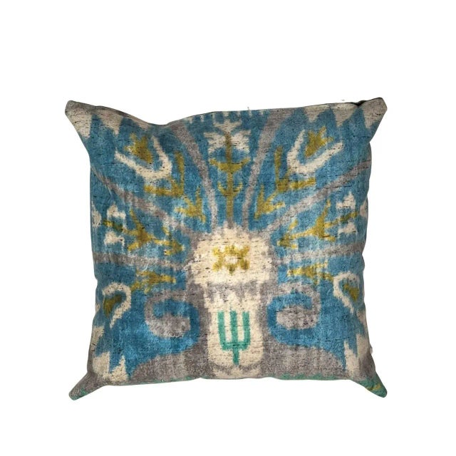 Modern Double Sided Multi Color Turkish Style Ikat Pillow For Sale - Image 3 of 3