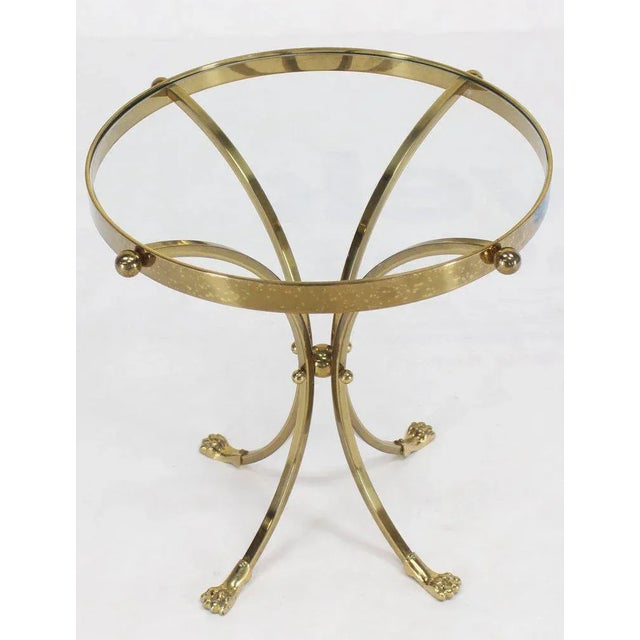 Mid-Century Modern Brass and Glass Round Gueridon Center Table For Sale - Image 10 of 10