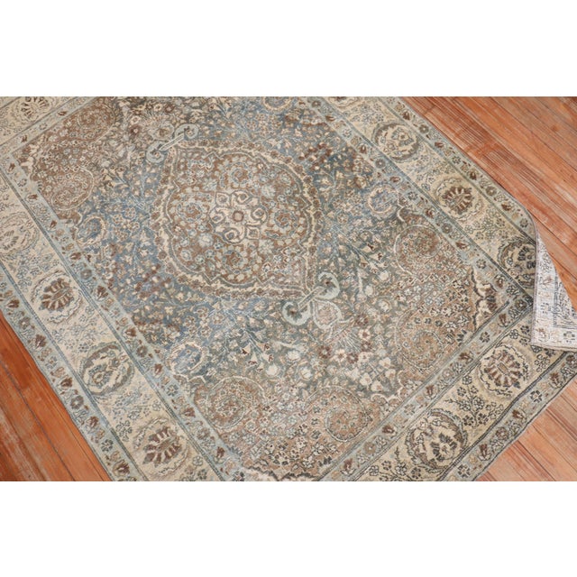 American Antique Persian Tabriz Carpet - 4'6" x 6'2" For Sale - Image 3 of 8