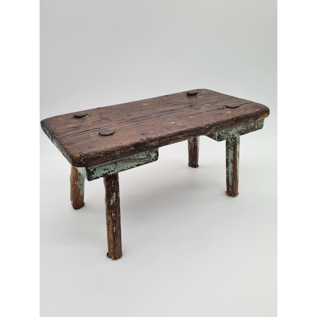 This Swedish country stool from the 1950s is made of solid wood using traditional carpentry techniques: mortise and tenon...