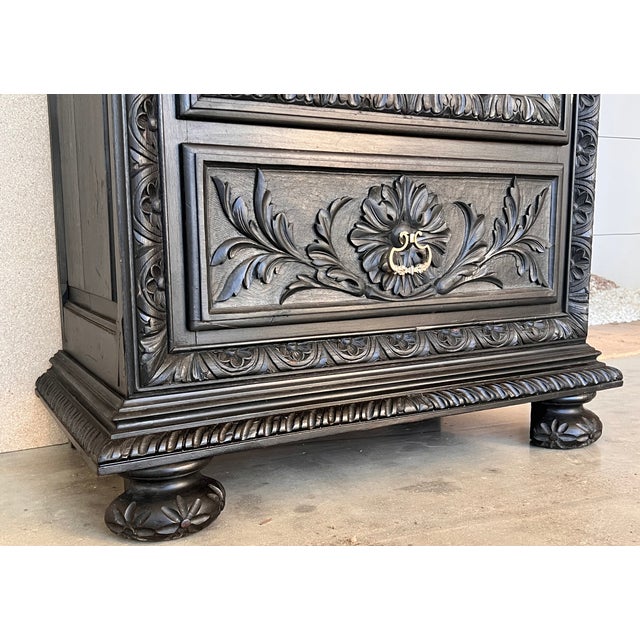 French Renaissance Armoire With Carved One Door and Drawer For Sale - Image 11 of 11