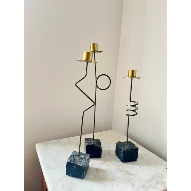 Vintage Postmodern Krasen Candlesticks by Ehlén Johansson for Ikea, 1980s, Set of 3 For Sale - Image 12 of 13