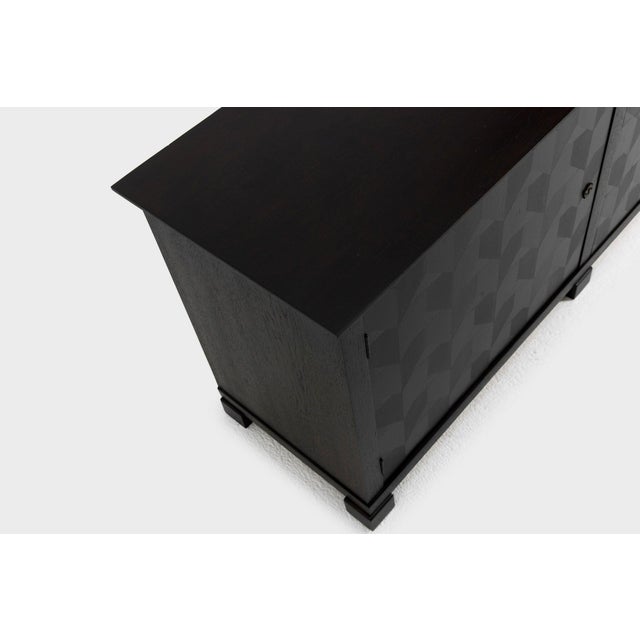 Brutalist Dark Oak Craftsmanship Sideboard with Brass Accents, Germany, 1960s For Sale - Image 6 of 16