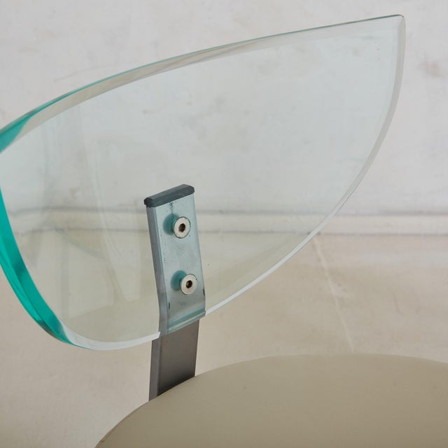 Postmodern Acrylic Dining or Accent Chair with Leather Cushion, France 1980s For Sale - Image 9 of 12