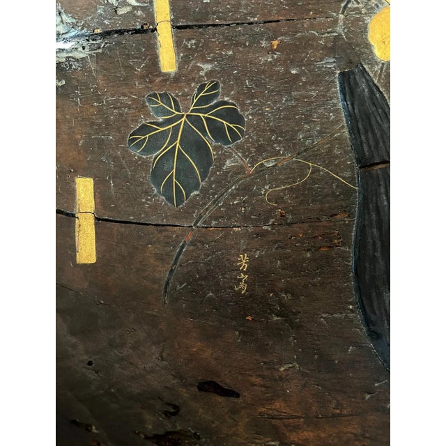 Antique Japanese Lacquered Wood Wabi-Sabi Bowl For Sale - Image 9 of 13