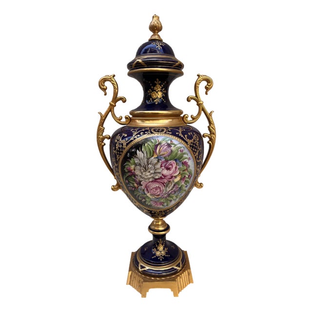 Poutish Blue Hand Decorated Ceramic, 1890s For Sale