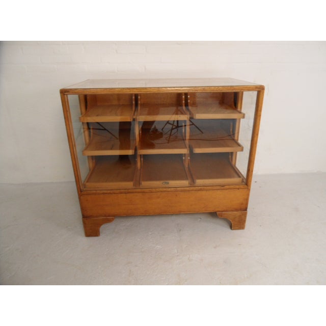 Antique Oak Shop Display Cabinet with Drawers, 1930s For Sale - Image 4 of 11
