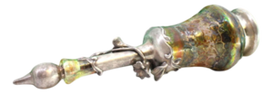Murano Glass Perfume Bottle with Silver Applications and Reliefs