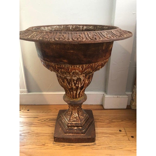 Victorian Late 19th Century Iron Garden Urn Attributed to J. W. Fiske For Sale - Image 3 of 12