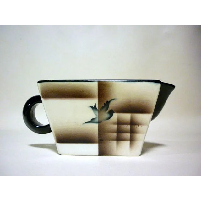 1920s Futurist Airbrushed Pordenone Ceramics by Angelo Simonetto for Galvani, 1920s, Set of 2 For Sale - Image 5 of 9