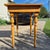 Early 20th Century Antique Primitive Mustard Painted Tall Wood Side Table Foyer Table Desk For Sale - Image 5 of 9