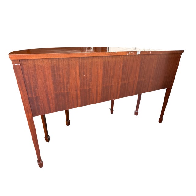 Late 20th Century Baker Furniture Federal Style Inlaid Mahogany Demilune Sideboard Buffet For Sale In Indianapolis - Image 6 of 18