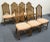 Gothic Set of 7 Antique Vintage Solid Walnut Rustic European Style Cane Back Dining Side Chairs For Sale - Image 3 of 13
