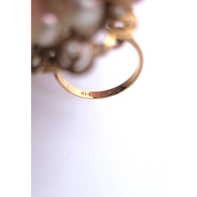 Pearl and Gold Cocktail Ring For Sale - Image 12 of 12