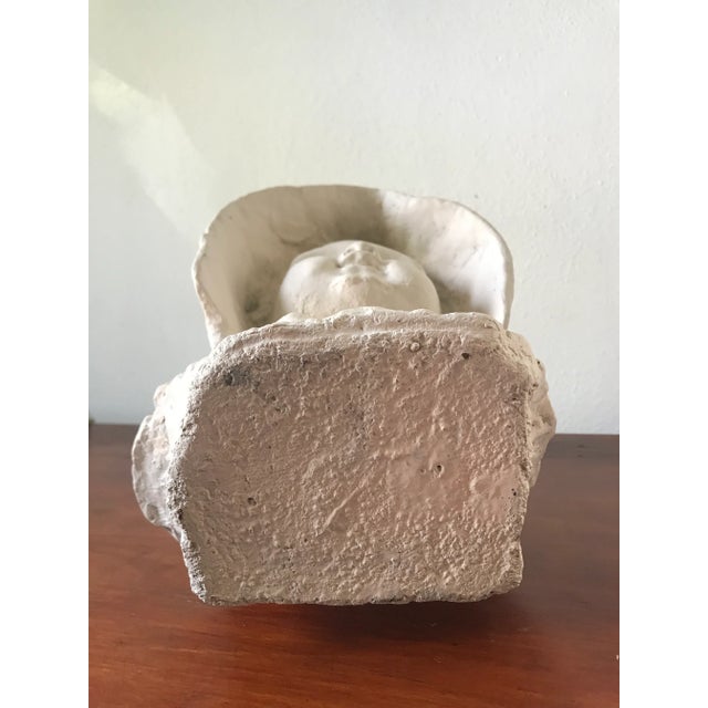 Cream Bust of a Little Dutch Girl in a Bonnet For Sale - Image 8 of 11