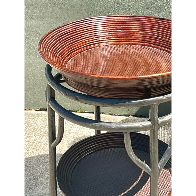 Vintage Pencil Reed Bowl Side Tables - A Pair For Sale - Image 9 of 12