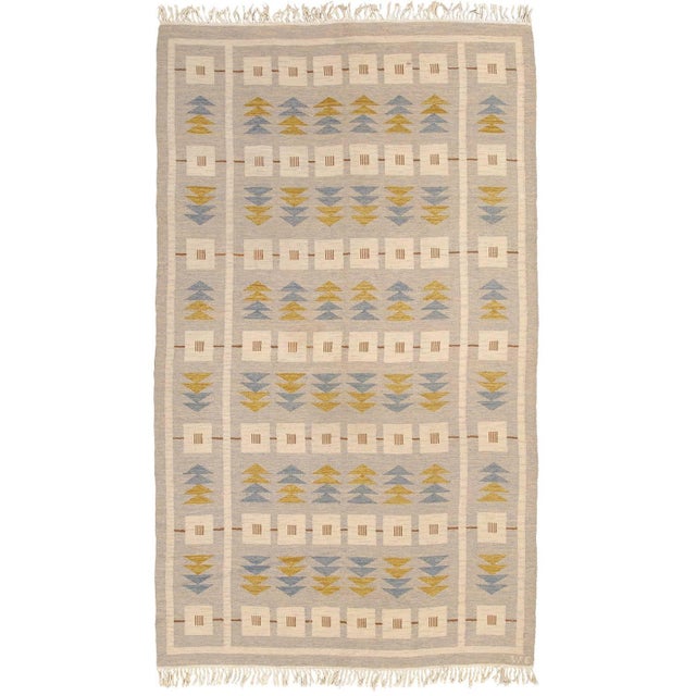 Flatweave Contemporary Carpet Diamond Mosaic In Gray "Gemset" For Sale