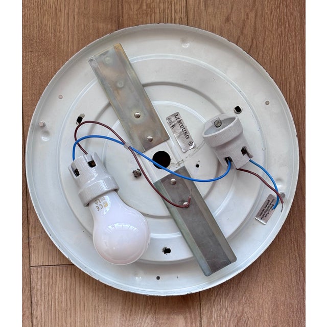 Metal Large Mid-Century Modern Ice Glass Ceiling Lamp from Glashütte Limburg, 1960s For Sale - Image 7 of 10