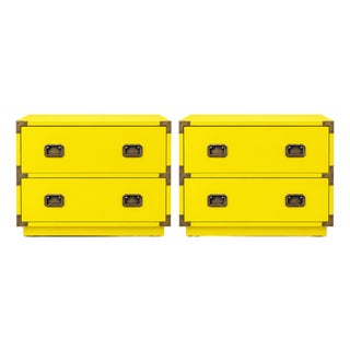 Mid Century Modern Campaign Nightstands - For Sale