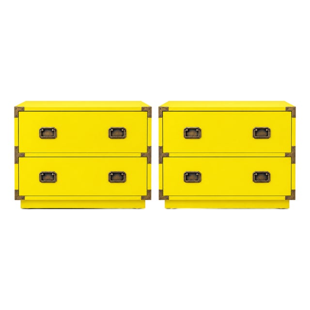 Mid Century Modern Campaign Nightstands - For Sale