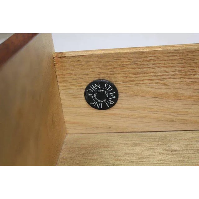 Wood 20th Century Campaign John Stuart Rosewood and Brass Nightstand For Sale - Image 7 of 9