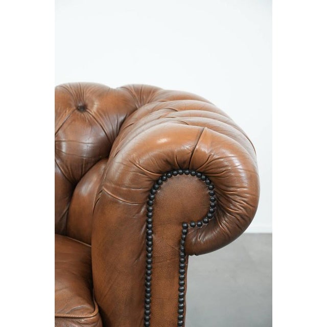 Chesterfield Club Chair in Cowhide For Sale - Image 10 of 16