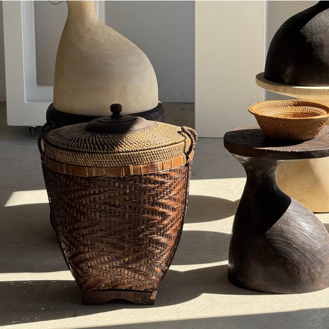 Large Indonesian Brown Basket For Sale - Image 14 of 18