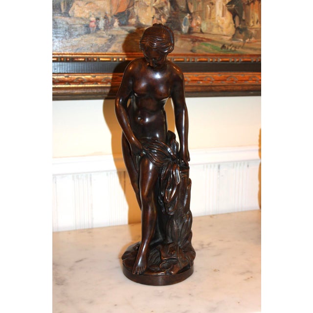 Antique Bronze Sculpture “La Baigneuse” the Bather by Etienne Falconet, 16” For Sale - Image 9 of 10