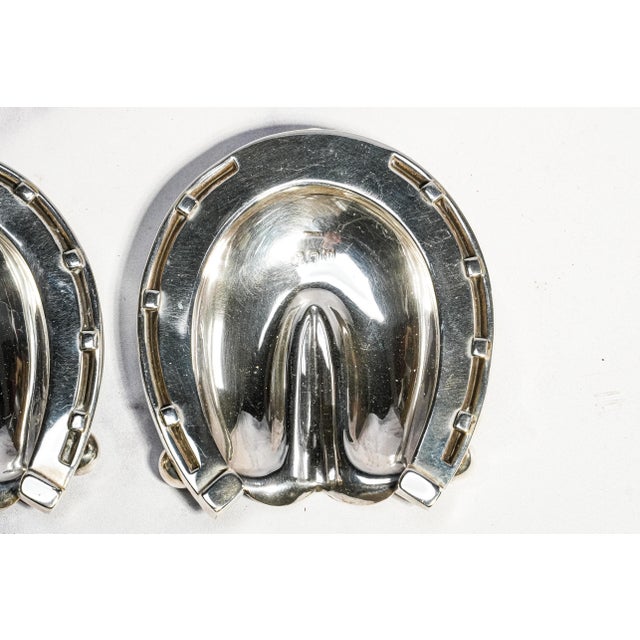 Rare Pair Sampson Mordan Antique Victorian English Sterling Silver Horse Equestrian Trinket Dish Catchall For Sale In New York - Image 6 of 12