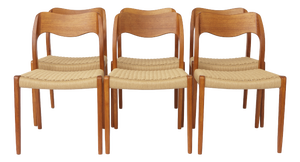 Model 71 Dining Chairs by Niels Otto (N. O.) Møller for J.L. Møllers, 1960s, Set of 6