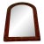 Antique Arched Top Wood Wall Mirror With Distressed Glass and Mini Painted Flowers For Sale