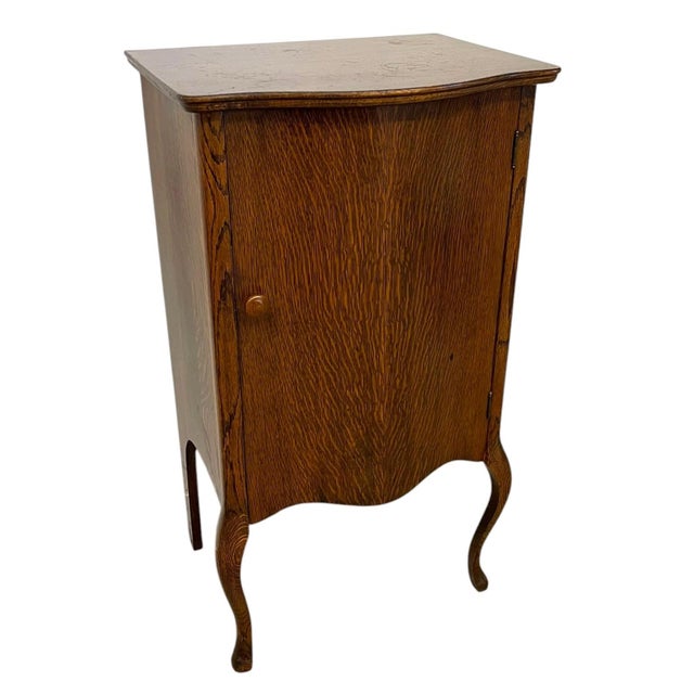 Mid-Century Modern 1970s Music Cabinet With Curved Shelves and Cabriole Legs For Sale - Image 3 of 8