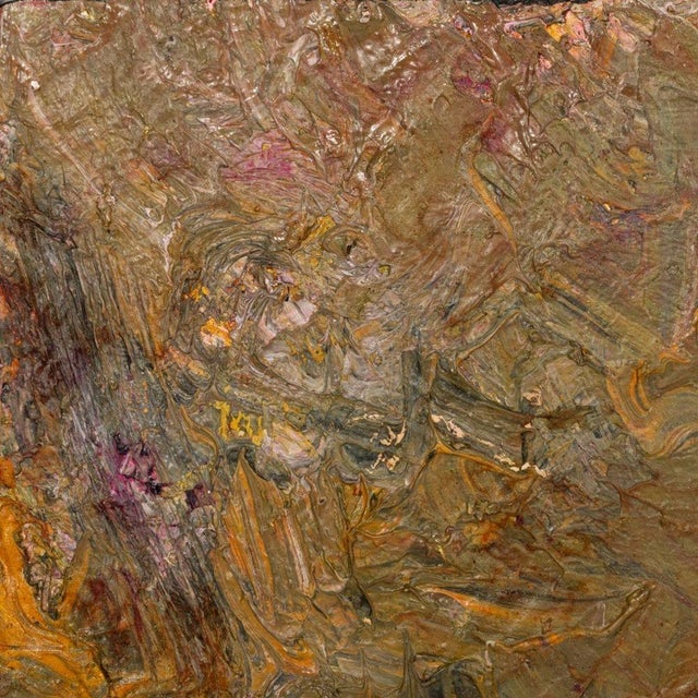 Andy Miller (American, b. 1950), Abstract Composition, Oil on Canvas, impasto details, grey-green with red hues, unsigned,...