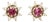 0.95ctw Ruby & Diamond Stud Earrings, 14k Yellow Gold, Length 9.6 Mm For Sale