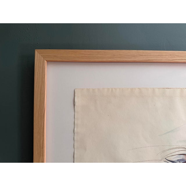 Mid-Century Original John Groth Bullfight Ink & Watercolor Drawing - Custom Archival Float Frame With Tru Vue Uv Glass For Sale - Image 10 of 10
