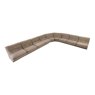 Vladimir Kagan Style 9-Piece Curved Modular Sofa Sectional For Sale