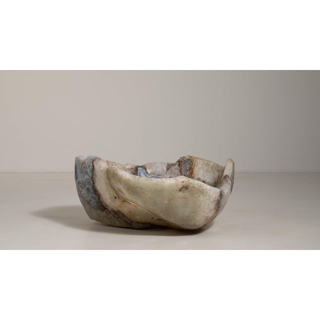 Mid 20th Century Brazil Light Gray Agate Decorative Bowl For Sale In Greensboro - Image 6 of 15