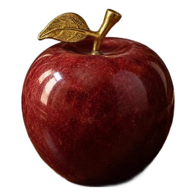 Afghan Red Onyx Apple Paperweight For Sale