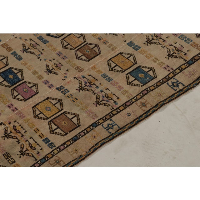 Textile Antique Verneh Kilim in Beige/Brown & Blue Geometric Pattern For Sale - Image 7 of 8