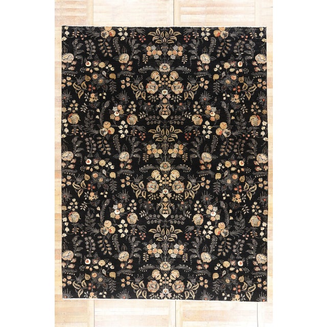 Vintage Black Pakistani Tabriz Rug, 10'03 X 13'06 For Sale - Image 10 of 10