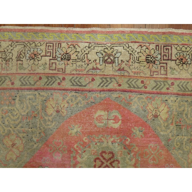Early 20th Century Pink Yin Yang Antique Khotan Rug - 5'4" x 8'3" For Sale - Image 5 of 9