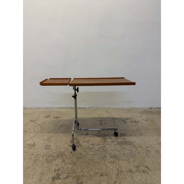 Danecastle Danish Modern Teak and Chrome Adjustable Reading Tray Table, 1970s For Sale - Image 10 of 16