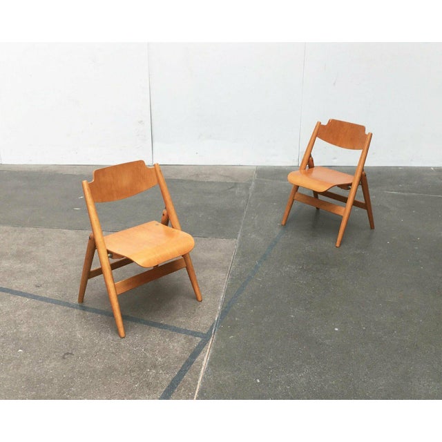 Brown Set of Mid-Century German SE 18 Children Folding Chairs by Egon Eiermann for Wilde+spieth, 1950s For Sale - Image 8 of 18