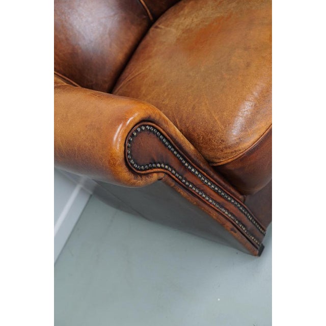 Vintage Dutch Cognac Leather Club Chair For Sale - Image 5 of 18